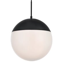 Eclipse Single Light 14" Wide Pendant with Frosted Glass