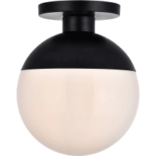 Eclipse Single Light 12" Wide Semi-Flush Globe Ceiling Fixture with Frosted Glass