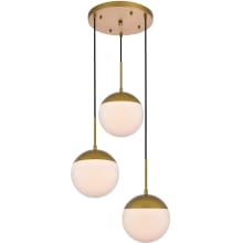 Eclipse 3 Light 18" Wide Multi Light Pendant with Frosted Glass