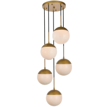 Eclipse 5 Light 18" Wide Multi Light Pendant with Frosted Glass