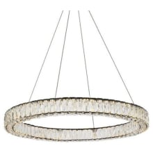 Monroe 32" Wide LED Crystal Ring Chandelier with Clear Royal Cut Crystals