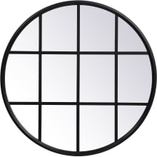 Motif 28" Diameter Circular Beveled Metal Framed Accent Mirror