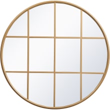 Motif 36-1/4" Diameter Circular Beveled Metal Framed Accent Mirror