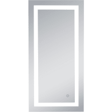 Helios 40" x 20" Rectangular Frameless Wall Mounted Lighted Bathroom Mirror