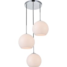 Baxter 3 Light 20" Wide Multi Light Pendant with Frosted Glass