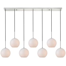 Baxter 7 Light 54" Wide Linear Pendant with Frosted Glass