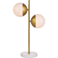 Eclipse 2 Light 23" Tall Table Lamp with Frosted Glass Globes