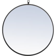 Eternity 24" Diameter Circular Metal Framed Wall Mirror with Decorative Hook