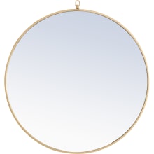 Eternity 32" Diameter Circular Metal Framed Wall Mirror with Decorative Hook