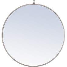 Eternity 32" Diameter Circular Metal Framed Wall Mirror with Decorative Hook