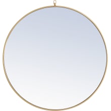 Eternity 36" Diameter Circular Metal Framed Wall Mirror with Decorative Hook