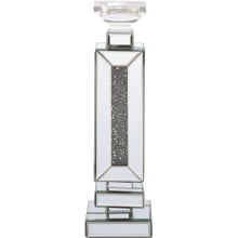 Modern 16 1/2 Inch Tall Mirrored Crystal Candlestick