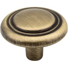 Kingsport 1-1/4 Inch Antique Old World Round Ringed Mushroom Cabinet Knob / Drawer Knob
