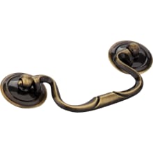 Kingsport 3-1/2 Inch Center to Center Antique Old World Drop Bail Cabinet Pull / Drawer pull