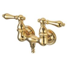 Double Handle Wall Mounted Clawfoot Tub Filler with 3-3/8" Center, 1-1/2" Spout Reach, Porcelain Lever Handles from the Hot Springs Collection