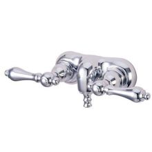 Double Handle Wall Mounted Clawfoot Tub Filler with 3-3/8" Center, Non-Code Spout and Porcelain Lever Handles from the Hot Springs Collection