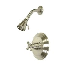 Single Handle Shower Trim with Single Function Shower Head and American Cross Handle from the Hot Springs Collection