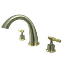Double Handle Deck Mounted Roman Tub Filler with Metal Lever Handles from the Miami Series