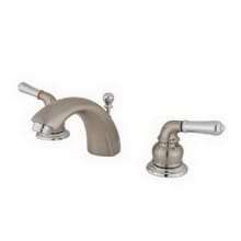 Double Handle 4" to 8" Mini Widespread Bathroom Faucet with Metal Lever Handles and Drain Assembly from the Naples Collection