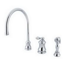 Single Handle Kitchen Faucet with Metal Lever and Brass Side Spray