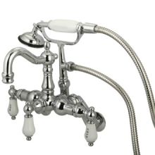 Universal Bathroom Wall Mounted Clawfoot Tub Filler with Hand Shower
