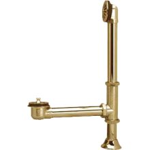 Exposed Brass Clawfoot Tub Drain with 29" Max Height