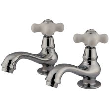 Double Handle Basin Faucet with Porcelain Cross Handles from the St. Louis Collection