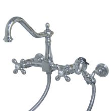 Kitchen Faucet Wall Mount with Double Metal Cross Handles