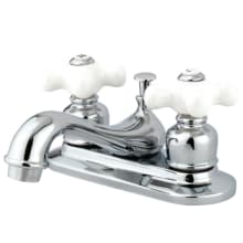 Double Handle Centerset Bathroom Faucet with Porcelain Cross Handles from the Cheyenne Series