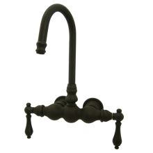Double Handle Wall Mounted Clawfoot Tub Filler with 3-3/8" Center and Metal Lever Handles from the Hot Springs Collection