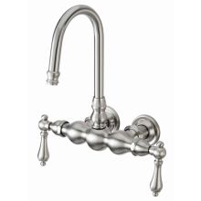 Double Handle Wall Mounted Clawfoot Tub Filler with 3-3/8" Center and Metal Lever Handles from the Hot Springs Collection