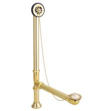 Exposed Brass Clawfoot Tub Drain with 27" Max Height, Chain and Stopper from the Vintage Collection