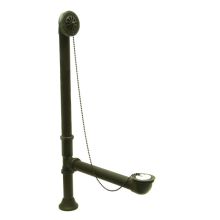 Exposed Brass Clawfoot Tub Drain with 27" Max Height, Chain and Stopper from the Vintage Collection
