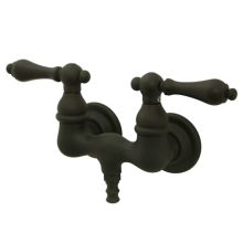 Double Handle Wall Mounted Clawfoot Tub Filler with 3-3/8" Center, 1-1/2" Spout Reach, Metal Lever Handles from the Hot Springs Collection