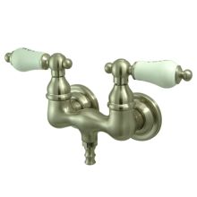 Double Handle Wall Mounted Clawfoot Tub Filler with 3-3/8" Center, 1-1/2" Spout Reach, Hot / Cold Porcelain Lever Handles from the Hot Springs Collection