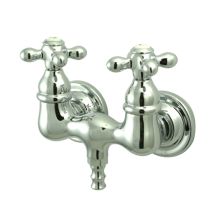 Double Handle Wall Mounted Clawfoot Tub Filler with 3-3/8" Center, 1-1/2" Spout Reach, Metal Cross Handles from the Hot Springs Collection