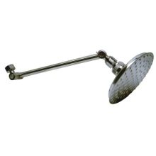 5-1/2" Brass Rain Shower Head with 76 Jets, 1/2" IPS Inlet and 10" Adjustable Shower Arm from the Seattle Collection