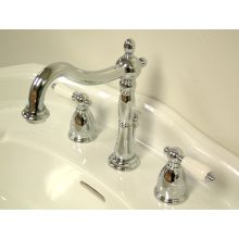 Double Handle 8" to 16" Widespread Bathroom Faucet with Porcelain Lever Handles and Brass Drain Assembly from the Heritage Collection