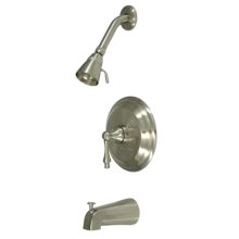 Single Handle Tub and Shower Trim with Single Function Shower Head, Tub Spout and American Lever from the Hot Springs Collection