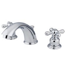 Double Handle 8" to 16" Widespread Bathroom Faucet with Metal Cross Handles and Drain Assembly from the Victorian Collection