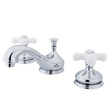 Double Handle 8" to 16" Widespread Bathroom Faucet with Porcelain Cross Ha from the St. Louis Collection