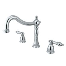 Double Handle 8" to 14" Widespread Deck Mounted Roman Tub Filler with American Lever Handles from the Baltimore Collection