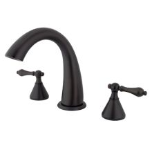 Double Handle 8" to 16" Widespread Deck Mounted Roman Tub Filler with American Lever Handles from the Los Angeles Collection