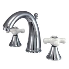 Double Handle Widespread Bathroom Faucet with Porcelain Cross Handles from the Los Angeles Series