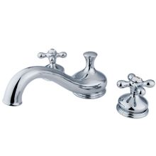 Double Handle Deck Mounted Roman Tub Filler with American Cross Handles from the St. Louis Collection