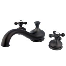 Double Handle Deck Mounted Roman Tub Filler with American Cross Handles from the St. Louis Collection