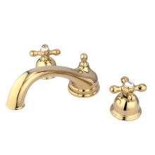 Double Handle Deck Mounted Roman Tub Filler with American Cross Handles from the Chicago Collection