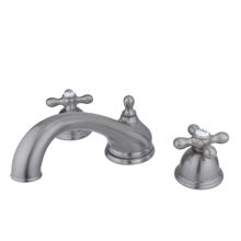 Double Handle Deck Mounted Roman Tub Filler with American Cross Handles from the Chicago Collection