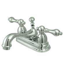 Double Handle 4" Centerset Bathroom Faucet with American Lever Handles and Brass Drain Assembly from the Chicago Collection