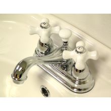 Double Handle Centerset Bathroom Faucet with Porcelain Cross Handles from the Chicago Series